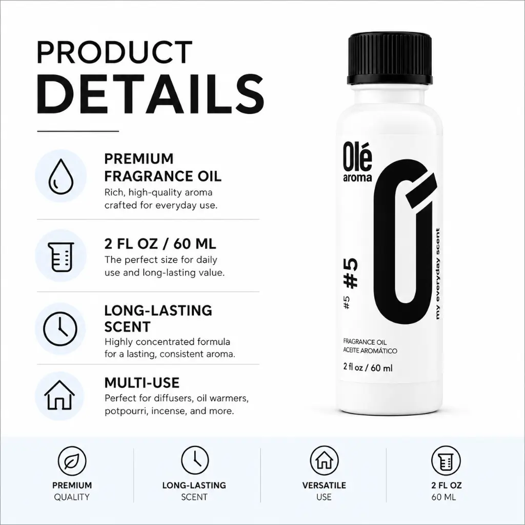 Ole Aroma #5 2 oz fragrance oil product details and multi-use home fragrance applications