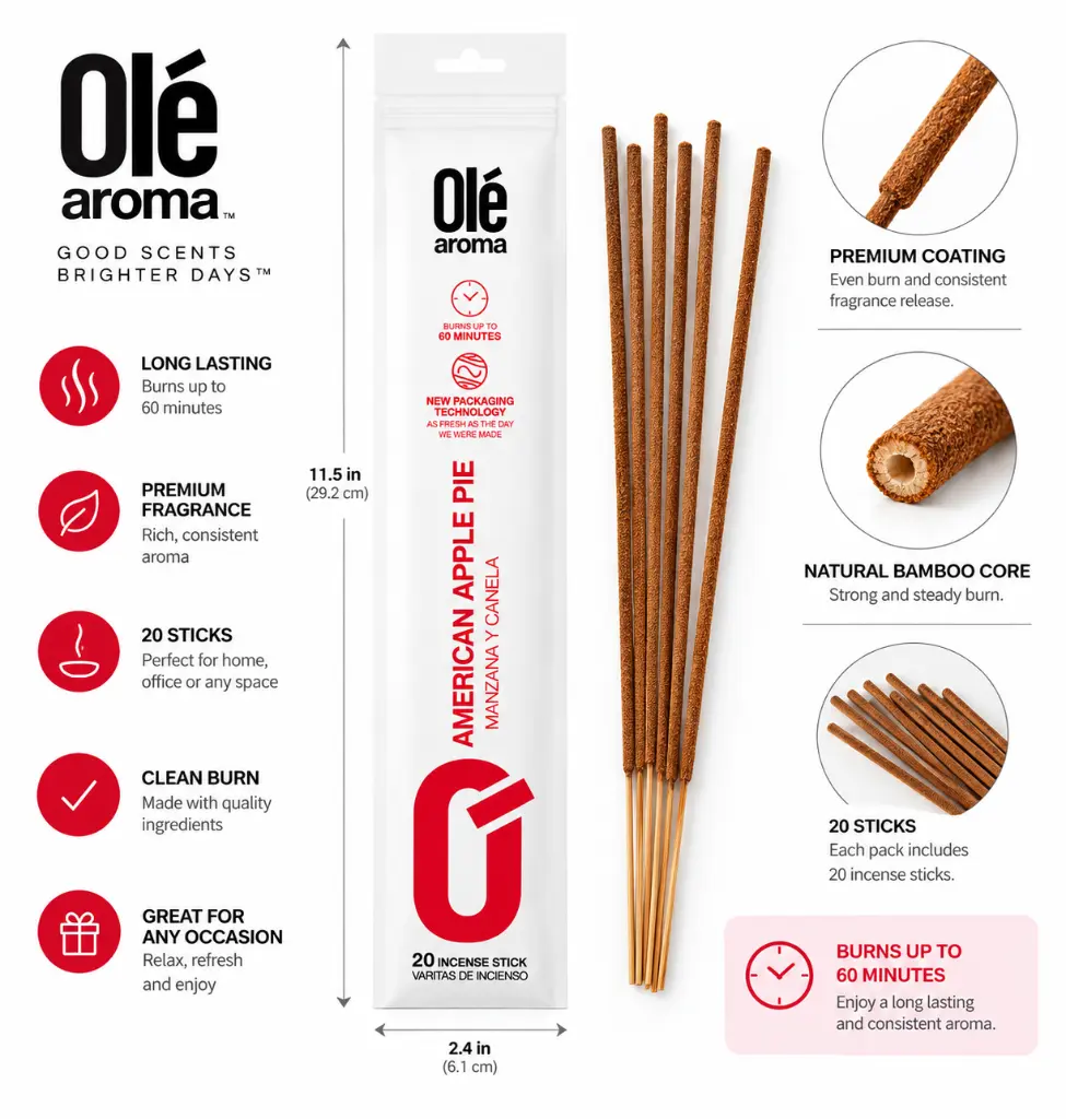ole-aroma-american-apple-pie-incense-product-details-20-sticks-60-minute-burn .webp