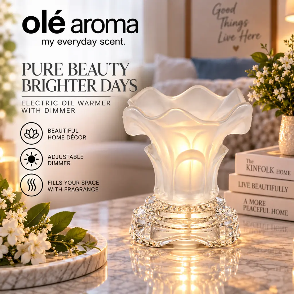 How to use Ole Aroma Lily White electric dimmer oil warmer with fragrance oil